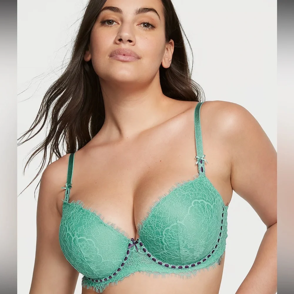Victoria Secret DREAM ANGELS Lightly Lined Ribbon Slot Demi Bra